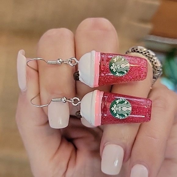 Starbucks Other - 🔥LAST PAIR🔥 Starbucks Pink Drink Frappe Drop Earrings